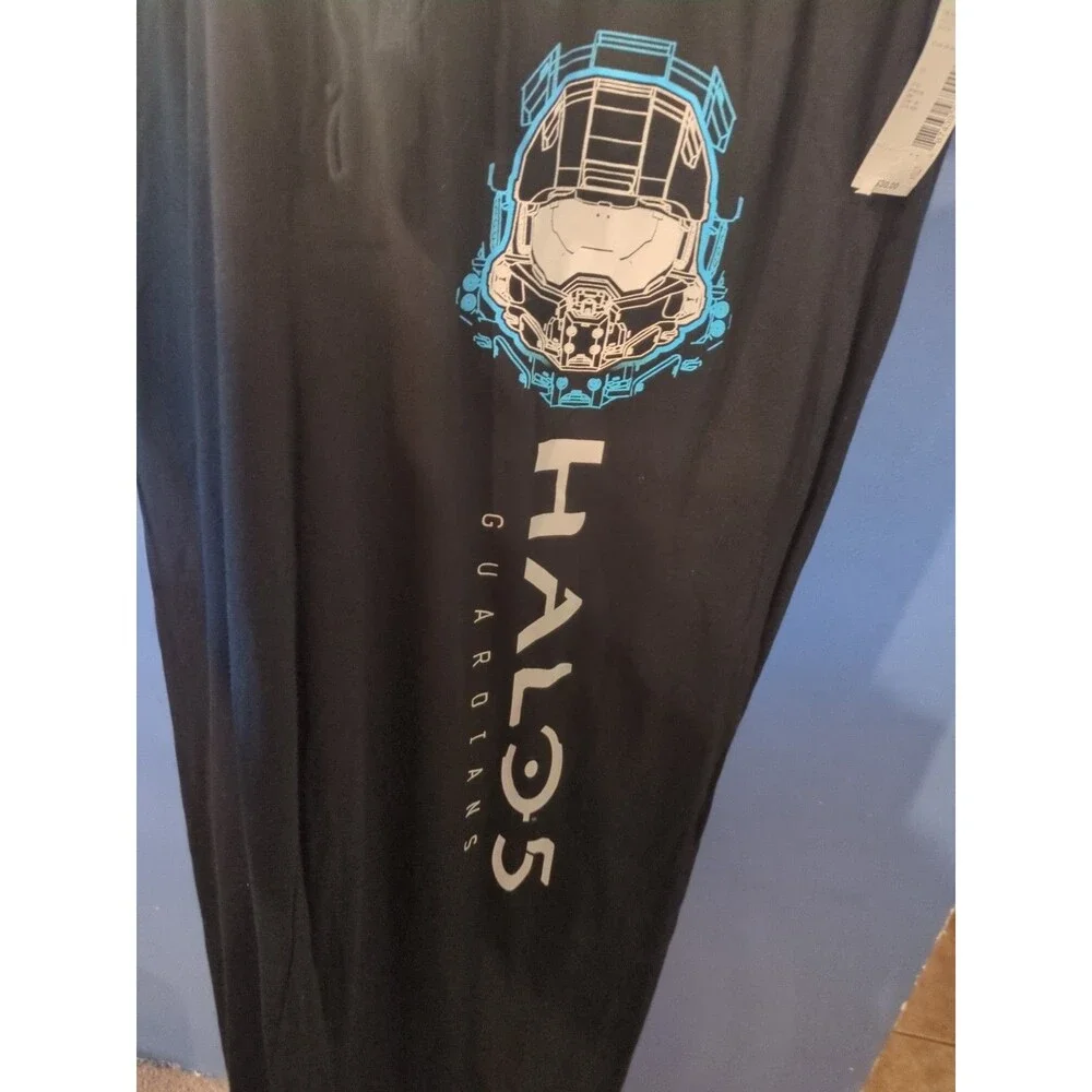 men's XL Halo 5 Guardians Straight Leg Black Lounge Pants Pants New gaming PJs